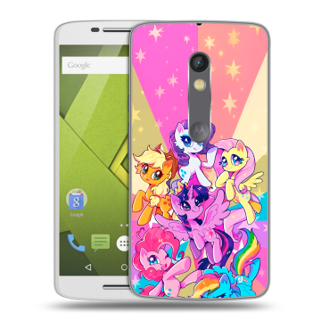 Силиконовый чехол на Lenovo Moto X Play с принтом My little pony Дружба чудо
