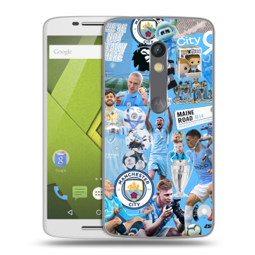 Силиконовый чехол на Lenovo Moto X Play с принтом Man City Манчестер Сити Силиконовый чехол на Lenovo Moto X Play с принтом Man City Манчестер Сити