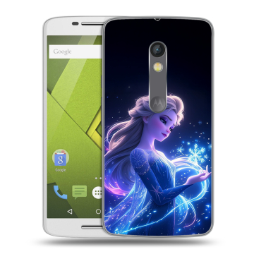 Силиконовый чехол на Lenovo Moto X Play с принтом Холодное сердце Frozen