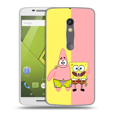 Силиконовый чехол на Lenovo Moto X Play с принтом Спанч боб Спанчбоб