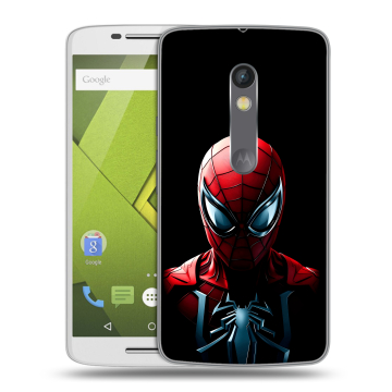 Силиконовый чехол на Lenovo Moto X Play с принтом Spiderman Человек паук