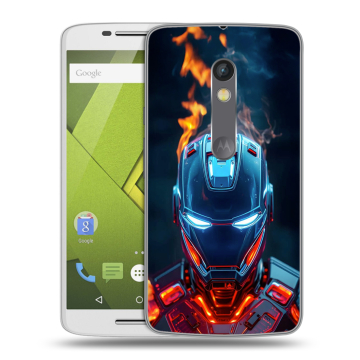 Силиконовый чехол на Lenovo Moto X Play с принтом IronMan Железный человек