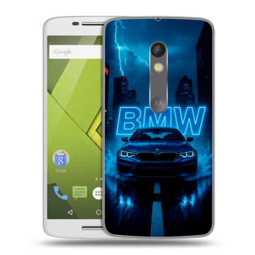 Силиконовый чехол на Lenovo Moto X Play с принтом BMW БМВ