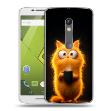 Силиконовый чехол на Lenovo Moto X Play с принтом Смешной кот