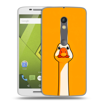 Силиконовый чехол на Lenovo Moto X Play с принтом Смешная утка Силиконовый чехол на Lenovo Moto X Play с принтом Смешная утка