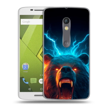 Силиконовый чехол на Lenovo Moto X Play с принтом Медведь Силиконовый чехол на Lenovo Moto X Play с принтом Медведь