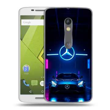 Силиконовый чехол на Lenovo Moto X Play с принтом Mercedes Мерседес