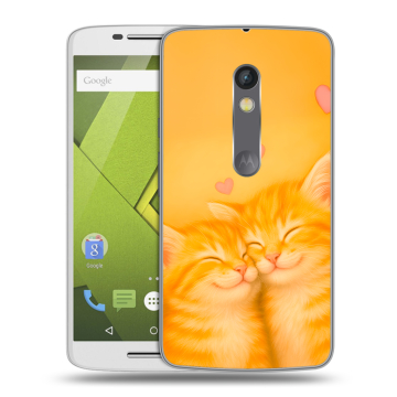 Силиконовый чехол на Lenovo Moto X Play с принтом Милые котята