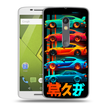 Силиконовый чехол на Lenovo Moto X Play с принтом машины тачки Силиконовый чехол на Lenovo Moto X Play с принтом машины тачки