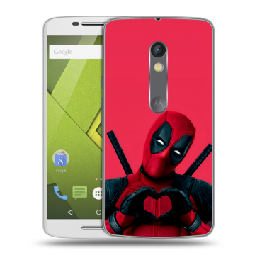 Силиконовый чехол на Lenovo Moto X Play с принтом Дедпул Deadpool