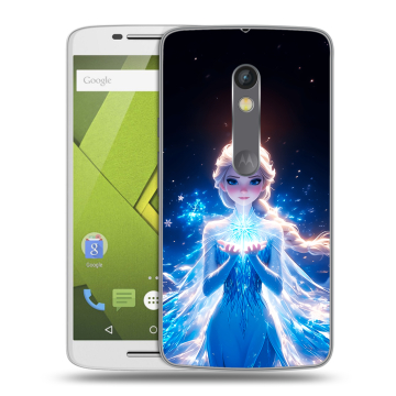 Силиконовый чехол на Lenovo Moto X Play с принтом Холодное сердце Frozen