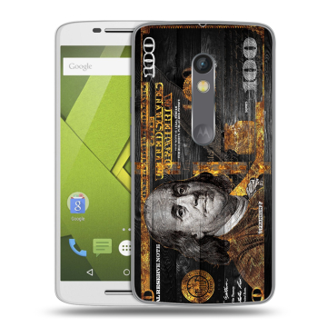 Силиконовый чехол на Lenovo Moto X Play с принтом Доллар деньги