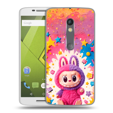 Силиконовый чехол на Lenovo Moto X Play с принтом Labubu Лабубу