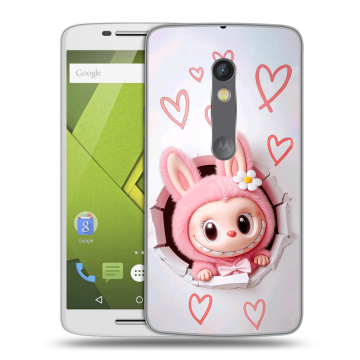 Силиконовый чехол на Lenovo Moto X Play с принтом Labubu Лабубу