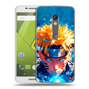 Силиконовый чехол на Lenovo Moto X Play с принтом Аниме Наруто Naruto