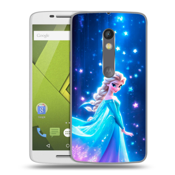 Силиконовый чехол на Lenovo Moto X Play с принтом Холодное сердце Frozen