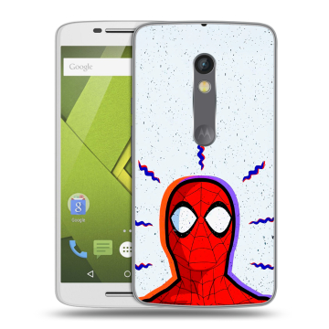 Силиконовый чехол на Lenovo Moto X Play с принтом Spiderman Человек паук Силиконовый чехол на Lenovo Moto X Play с принтом Spiderman Человек паук