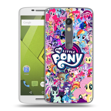 Силиконовый чехол на Lenovo Moto X Play с принтом My little pony Дружба чудо