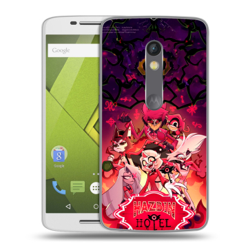 Силиконовый чехол на Lenovo Moto X Play с принтом Hazbin Hotel Отель Хазбин