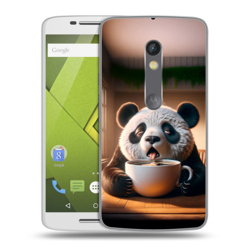 Силиконовый чехол на Lenovo Moto X Play с принтом смешная панда