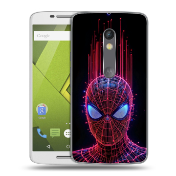 Силиконовый чехол на Lenovo Moto X Play с принтом Spiderman Человек паук