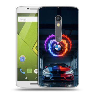Силиконовый чехол на Lenovo Moto X Play с принтом BMW БМВ