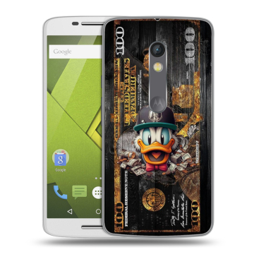 Силиконовый чехол на Lenovo Moto X Play с принтом Дональд Дак Доллар