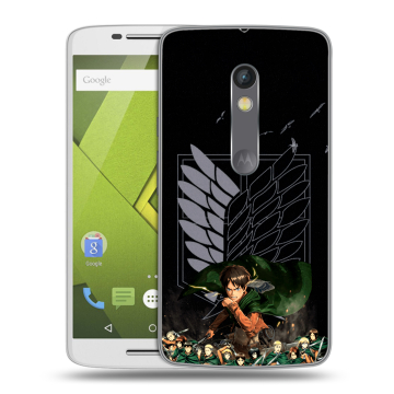 Силиконовый чехол на Lenovo Moto X Play с принтом Атака титанов