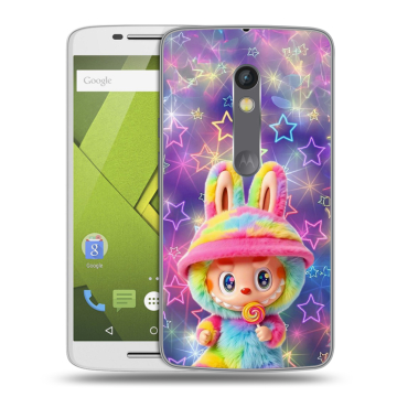 Силиконовый чехол на Lenovo Moto X Play с принтом Labubu Лабубу