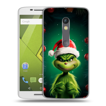 Силиконовый чехол на Lenovo Moto X Play с принтом Гринч Новый год Рождество Силиконовый чехол на Lenovo Moto X Play с принтом Гринч Новый год Рождество