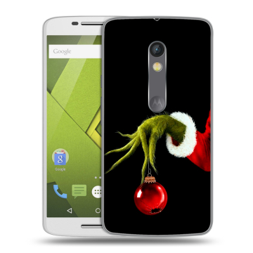 Силиконовый чехол на Lenovo Moto X Play с принтом Новый год Гринч Силиконовый чехол на Lenovo Moto X Play с принтом Новый год Гринч