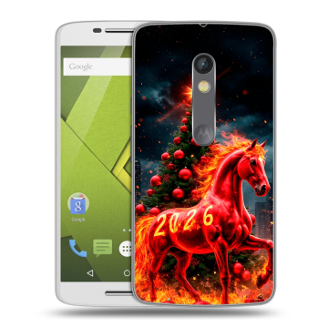 Силиконовый чехол на Lenovo Moto X Play с принтом Новый год Силиконовый чехол на Lenovo Moto X Play с принтом Новый год