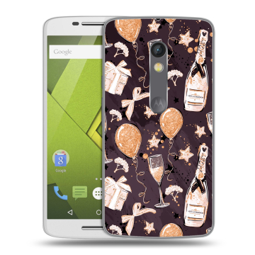 Силиконовый чехол на Lenovo Moto X Play с принтом Новый год Силиконовый чехол на Lenovo Moto X Play с принтом Новый год