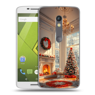 Силиконовый чехол на Lenovo Moto X Play с принтом Новый год Силиконовый чехол на Lenovo Moto X Play с принтом Новый год