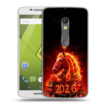 Силиконовый чехол на Lenovo Moto X Play с принтом Новый год Силиконовый чехол на Lenovo Moto X Play с принтом Новый год
