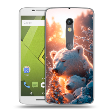 Силиконовый чехол на Lenovo Moto X Play с принтом Новый год