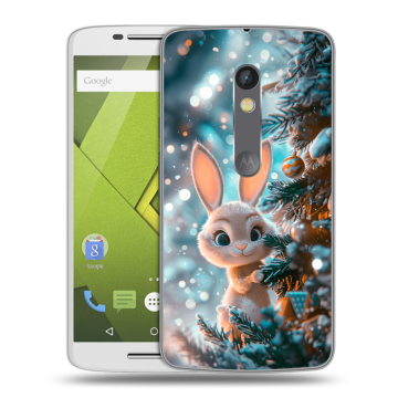 Силиконовый чехол на Lenovo Moto X Play с принтом Новый год