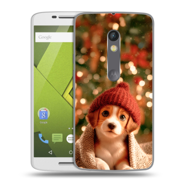 Силиконовый чехол на Lenovo Moto X Play с принтом Новый год