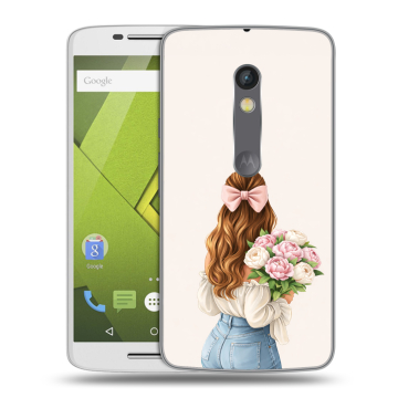 Силиконовый чехол на Lenovo Moto X Play с принтом женский