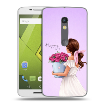 Силиконовый чехол на Lenovo Moto X Play с принтом женский