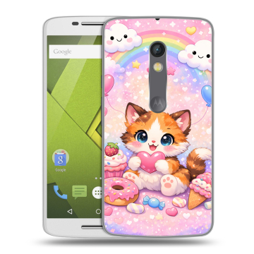 Силиконовый чехол на Lenovo Moto X Play с принтом для девочек