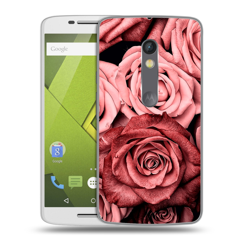 Силиконовый чехол на Lenovo Moto X Play с принтом Цветы розы Силиконовый чехол на Lenovo Moto X Play с принтом Цветы розы