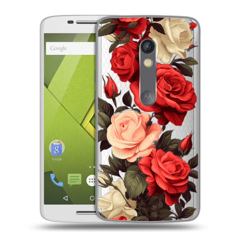 Силиконовый чехол на Lenovo Moto X Play с принтом Розы Силиконовый чехол на Lenovo Moto X Play с принтом Розы