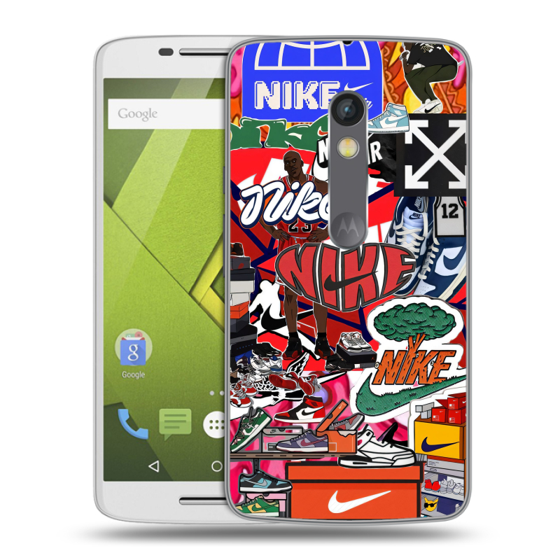 Силиконовый чехол на Lenovo Moto X Play с принтом Найк Nike яркий Силиконовый чехол на Lenovo Moto X Play с принтом Найк Nike яркий