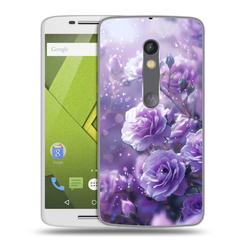 Силиконовый чехол на Lenovo Moto X Play с принтом Розы цветы Силиконовый чехол на Lenovo Moto X Play с принтом Розы цветы