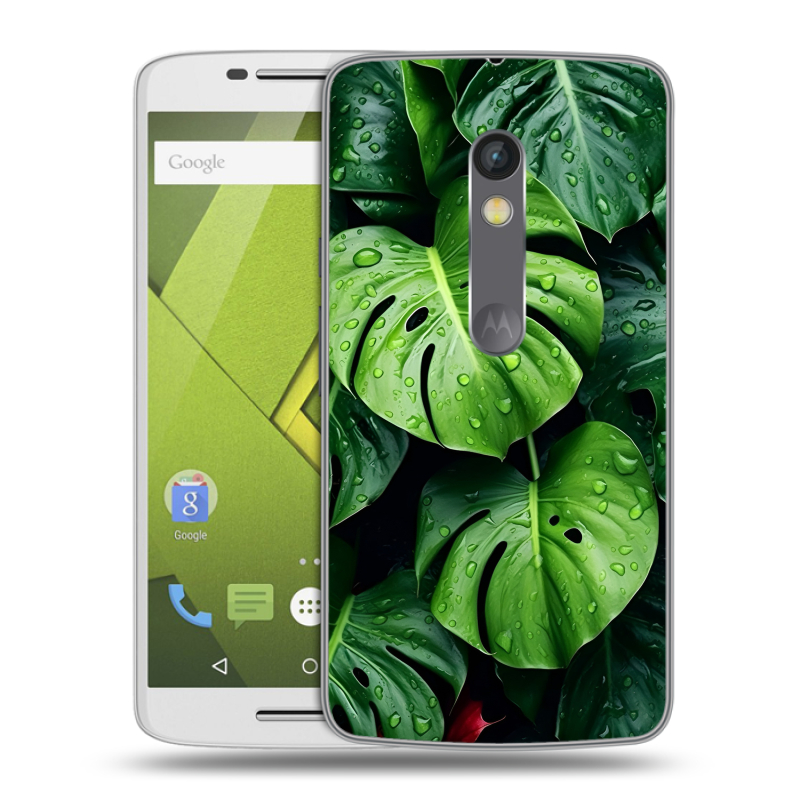 Силиконовый чехол на Lenovo Moto X Play с принтом Листья Силиконовый чехол на Lenovo Moto X Play с принтом Листья