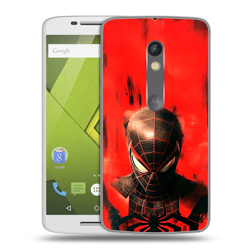 Силиконовый чехол на Lenovo Moto X Play с принтом человек паук spiderman Силиконовый чехол на Lenovo Moto X Play с принтом человек паук spiderman