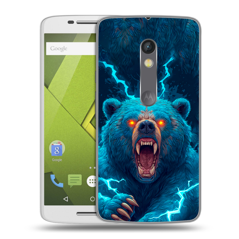 Силиконовый чехол на Lenovo Moto X Play с принтом Медведь Силиконовый чехол на Lenovo Moto X Play с принтом Медведь