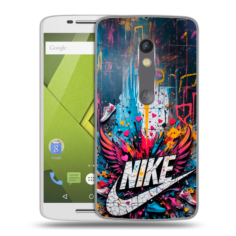Силиконовый чехол на Lenovo Moto X Play с принтом Nike Найк Силиконовый чехол на Lenovo Moto X Play с принтом Nike Найк