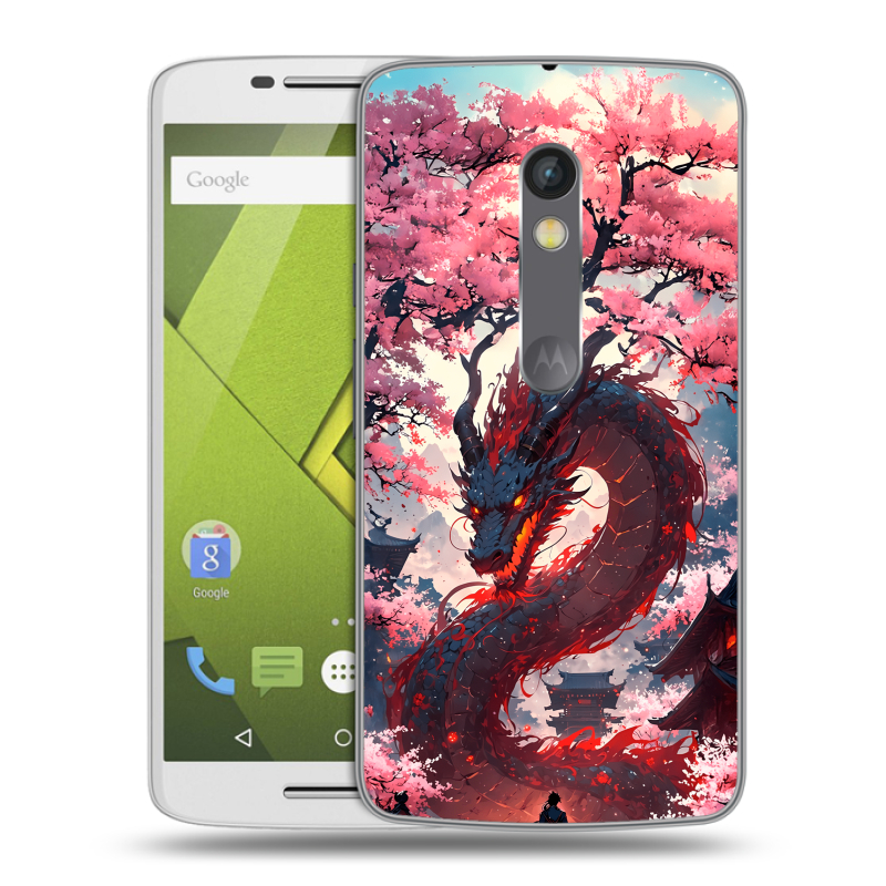 Силиконовый чехол на Lenovo Moto X Play с принтом Дракон Японский Силиконовый чехол на Lenovo Moto X Play с принтом Дракон Японский